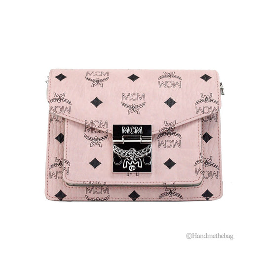 MCM Signature Patricia Leather Mini Flap Lock Crossbody Bag