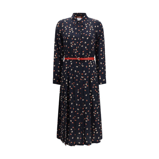 Blue Silk Casual Dress