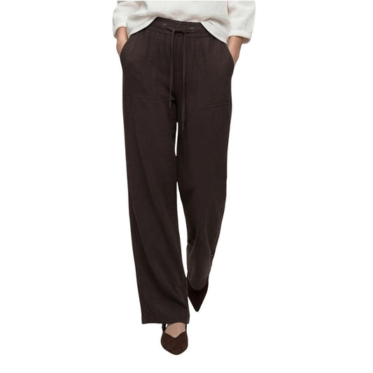 Brown Viscose Casual Pants