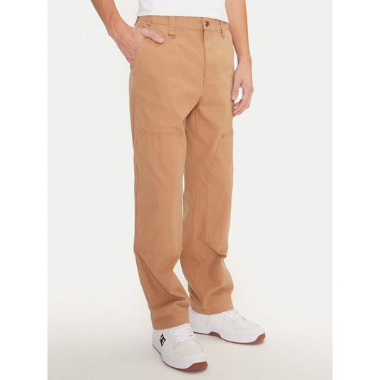 Brown Cotton Casual Pants