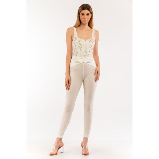 Beige Polyester Jumpsuit