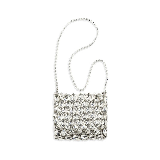 Silver Polyester Shoulder Bag
