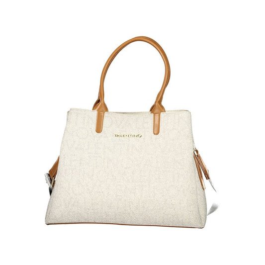 Beige Polyurethane Womens Bag