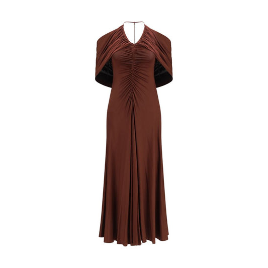 Brown Viscose Casual Dress