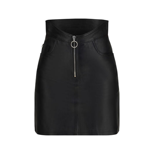 Black Lamb Leather Mini Skirt