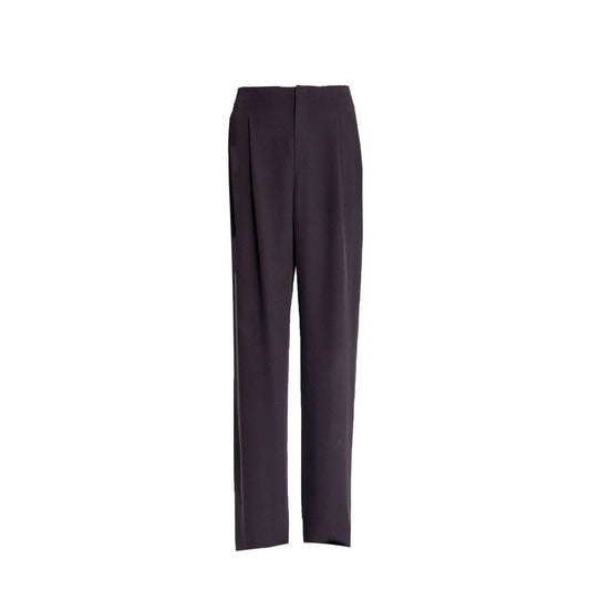 Brown Silk Casual Pants