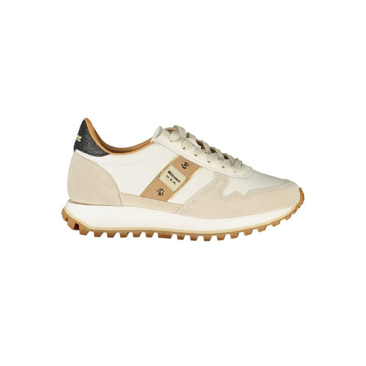 Blue Polyester Athletic Sneakers