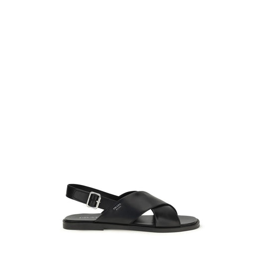 Black Calf Leather Bos Taurus Sandals