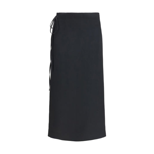 Black Viscose Long Skirt
