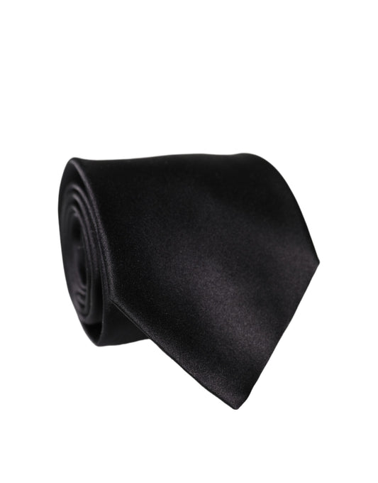 Brown Logo Embroidery Silk Adjustable Men Necktie Tie