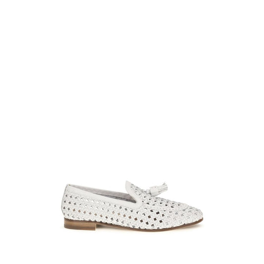 White Calf Leather Bos Taurus Slip-On Loafers