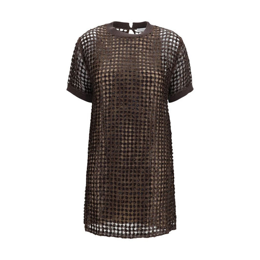 Brown Silk Cocktail Dress