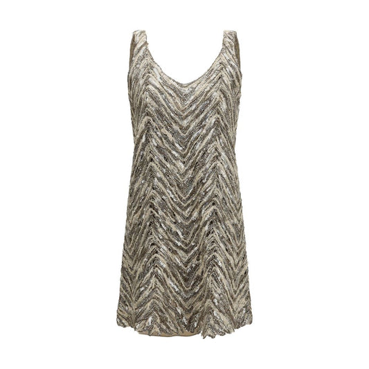 Beige Paper Cocktail Dress