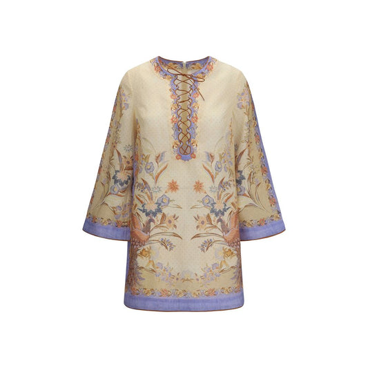 Multicolor Linen Casual Dress