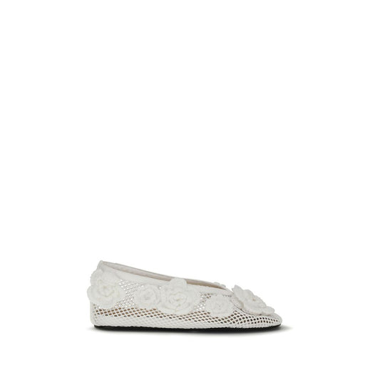 White Polyethylene Ballet Flats
