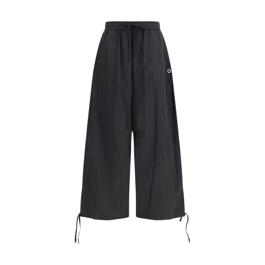 Black Polyester Casual Pants