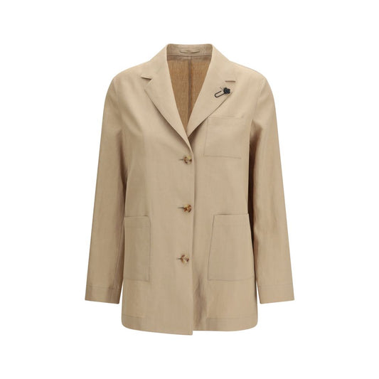 Beige Wool Oves Aries Full-Length Jacket