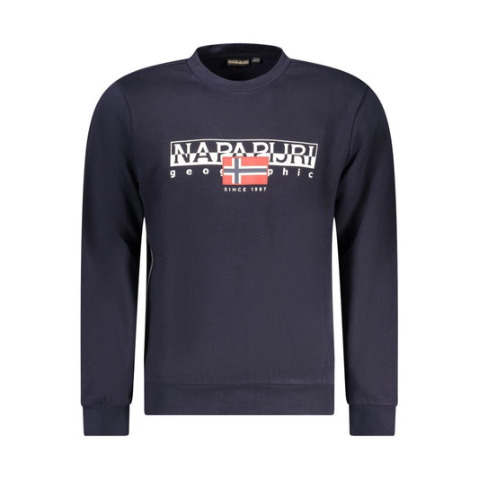 Blue Cotton Men Sweater