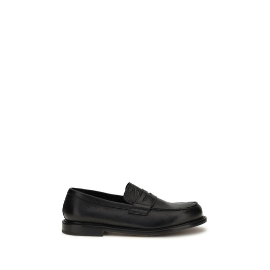 Black Calf Leather Bos Taurus Slip-On Loafers