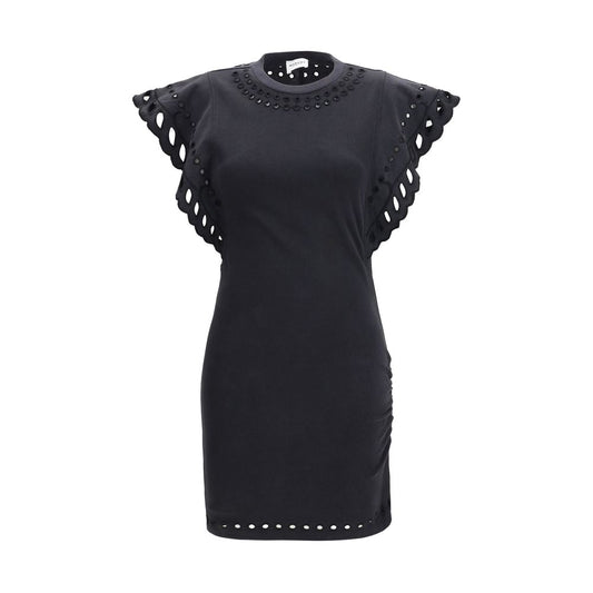Black Cotton Casual Dress
