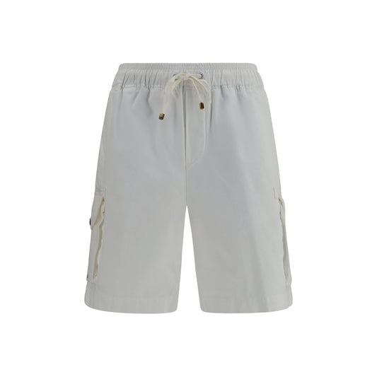 White Cotton Bermuda Shorts