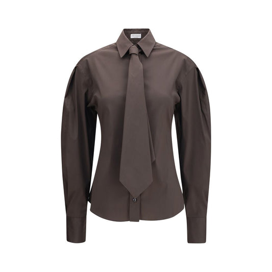 Brown Cotton Dress Shirt
