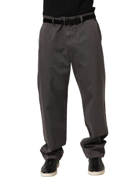 Dark Gray MidWaist Straight Men Trouser Pants