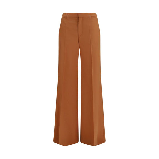 Orange Cotton Flared Pants