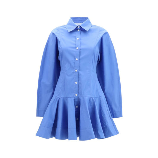 Blue Cotton Casual Dress