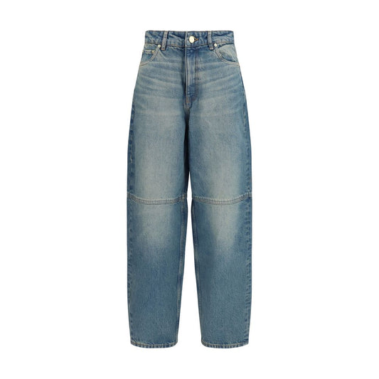 Blue Cotton Tapered Jeans