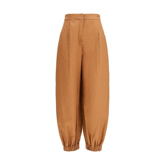 Brown Linen Casual Pants