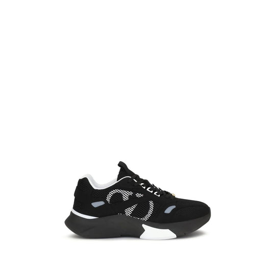 Black Fabric Athletic Sneakers