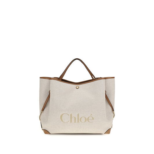 Beige Cotton Shoulder Bag