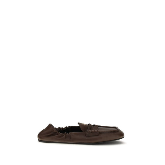 Brown Lamb Ovis Aries Slip-On Loafers