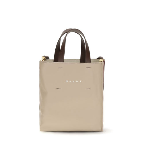 Beige Calf Leather Bos Taurus Handbag