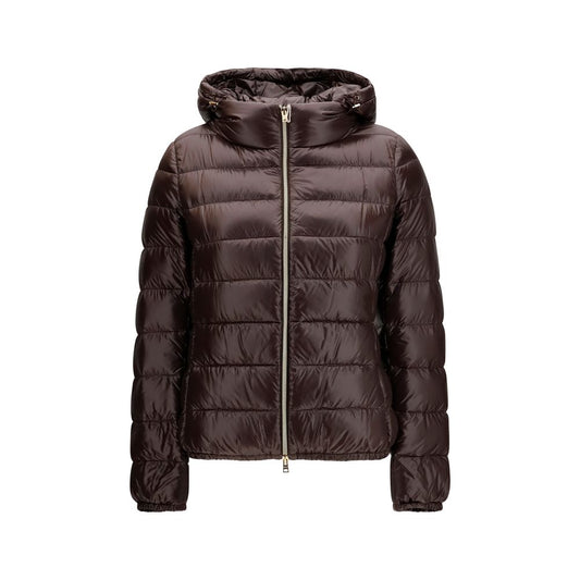 Brown Polyamide Full-Length Jacket