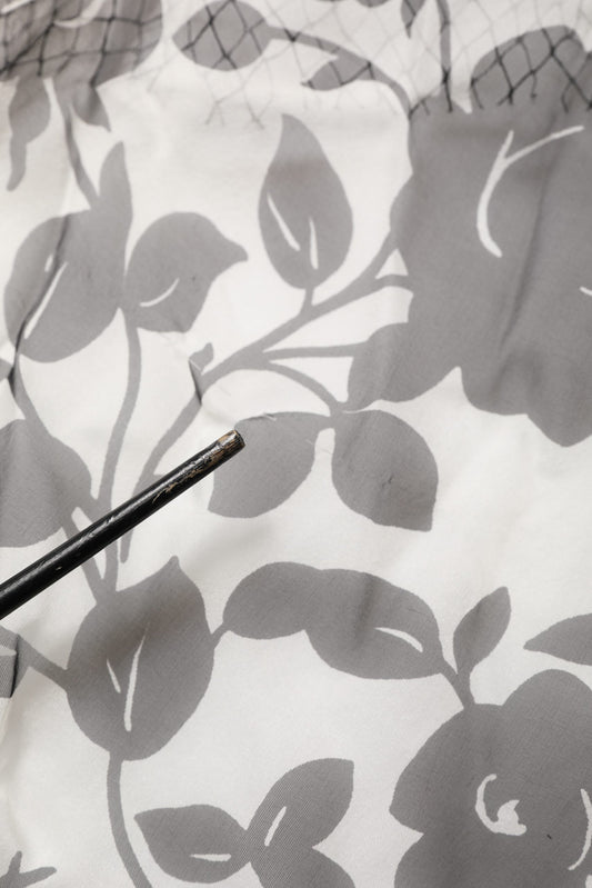 Black Silk Floral Lace Ricamo Ball Maxi Dress