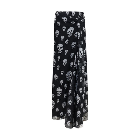 Black Silk Long Skirt