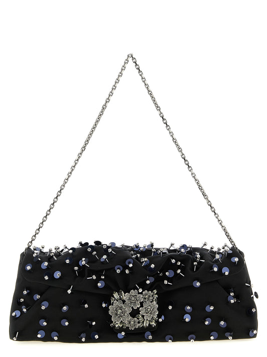 Black Viscose Clutch Bag