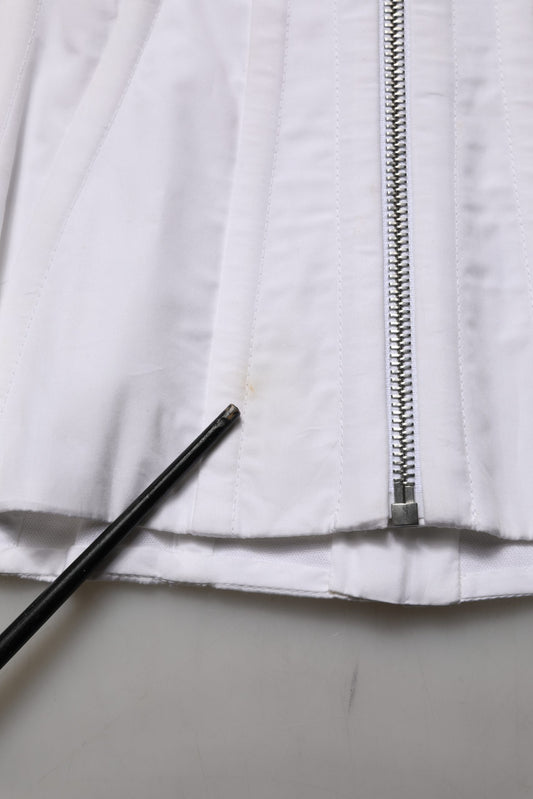 White Brown Cotton Sleeveless Corset Top