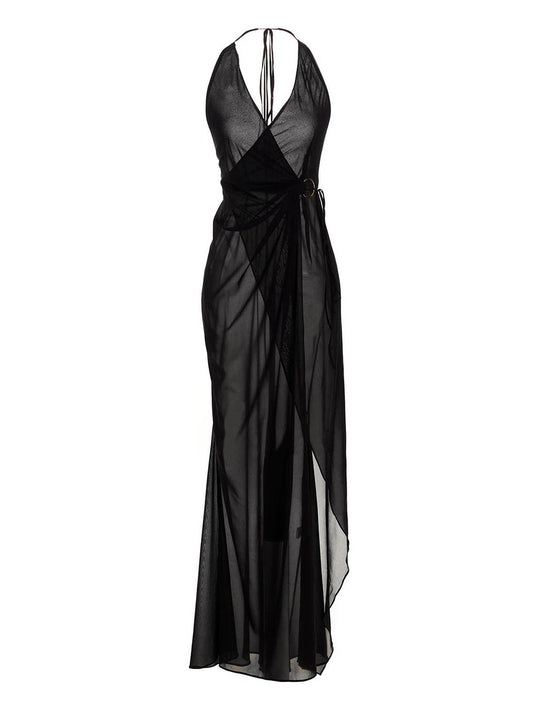 Black Silk Long Dress