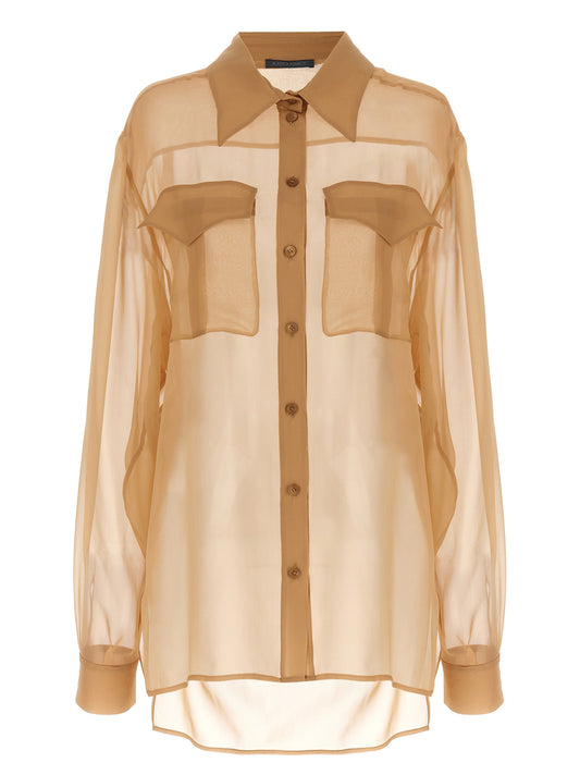 Beige Silk Blouse