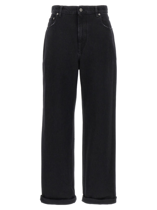 Black Cotton Relaxed Fit Jeans