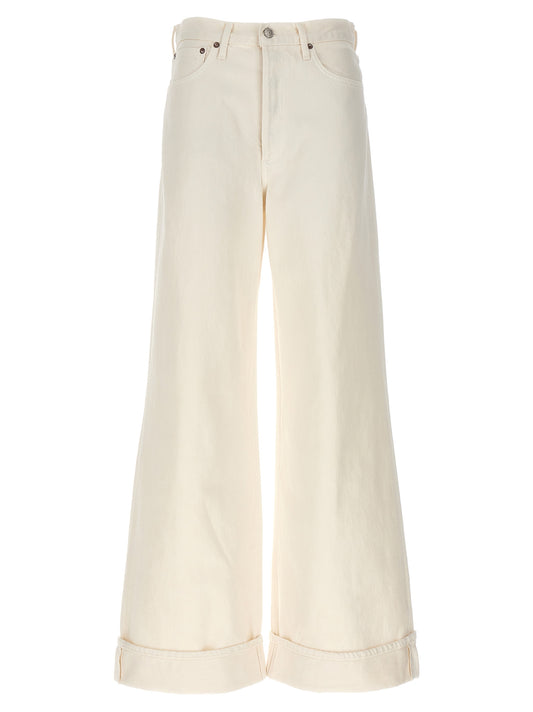 White Cotton High-Waisted Jean