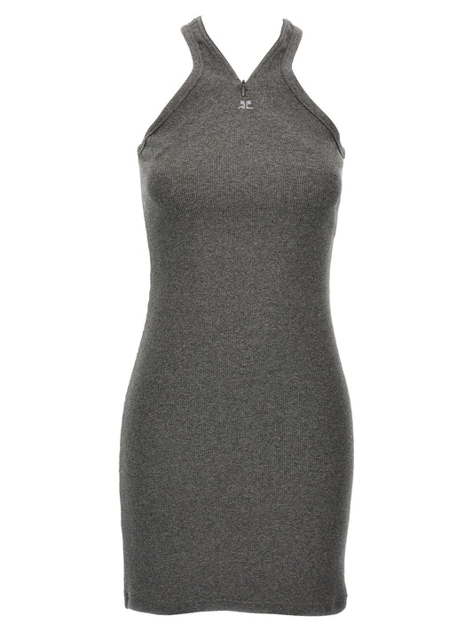 Gray Cotton Short Dress