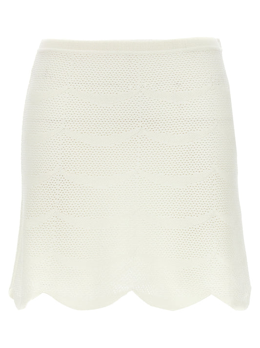 White Cotton Long Skirt
