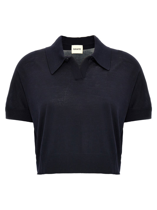 Blue Wool Shortsleeve Shirt