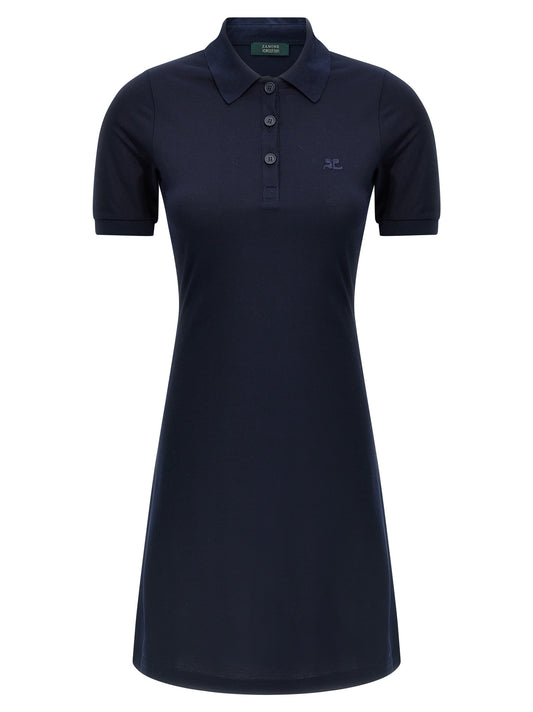 Blue Cotton Short Dress
