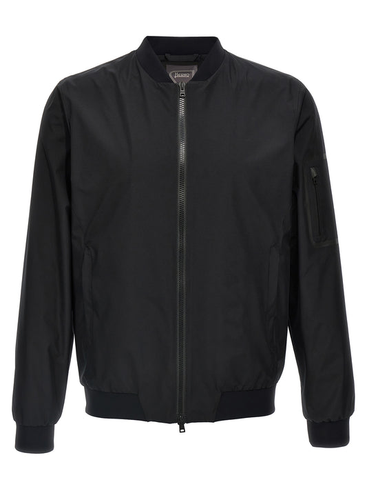 Black Polyester Bomber