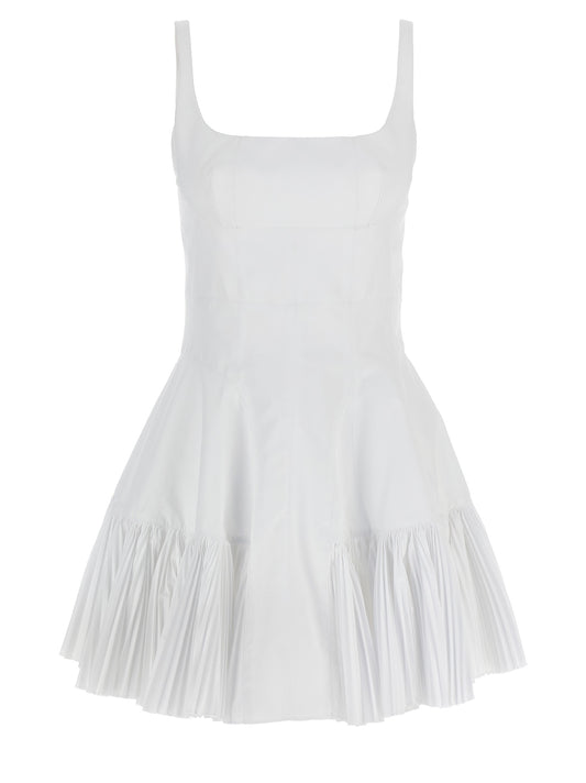 White Polyester Short Dress